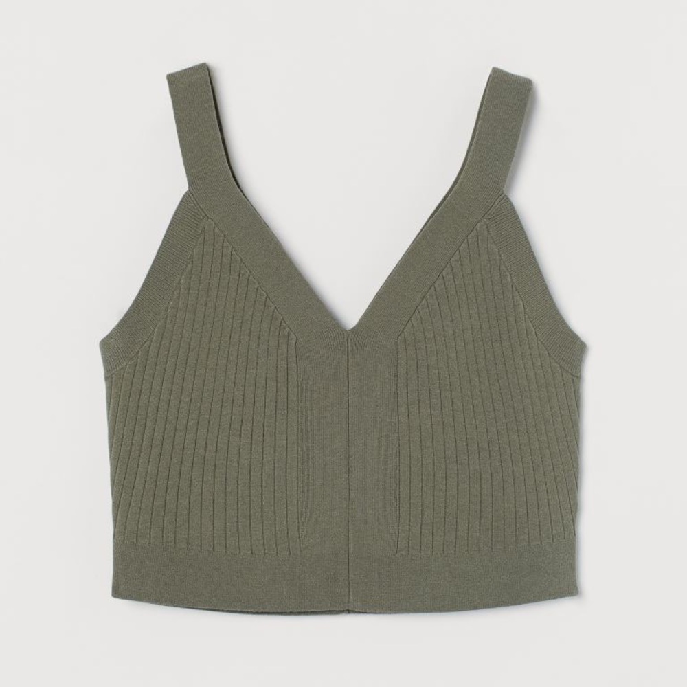 H&M ribbed Knitted Top